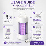 Portable USB Rechargeable Mosquito Zapper Silent UV LED Bug Killer - 10 usage guide