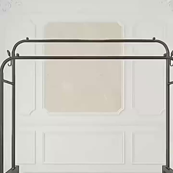 Double-Rail Rolling Clothes Rack