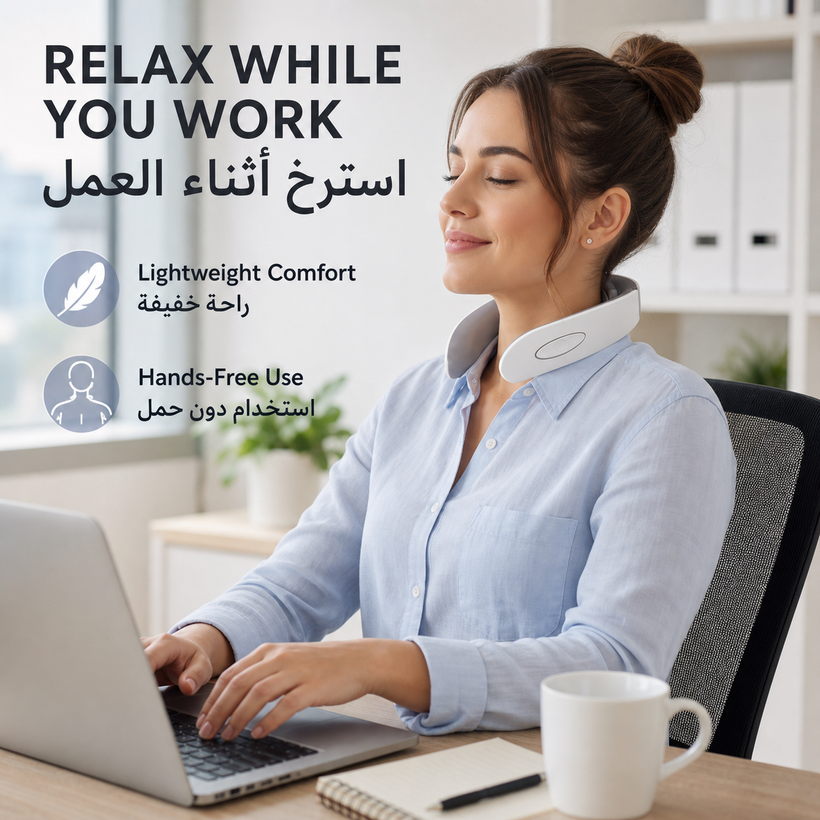 Rechargeable Electric Pulse Neck Massager Smart TENS Therapy - 02 lifestyle pagegen
