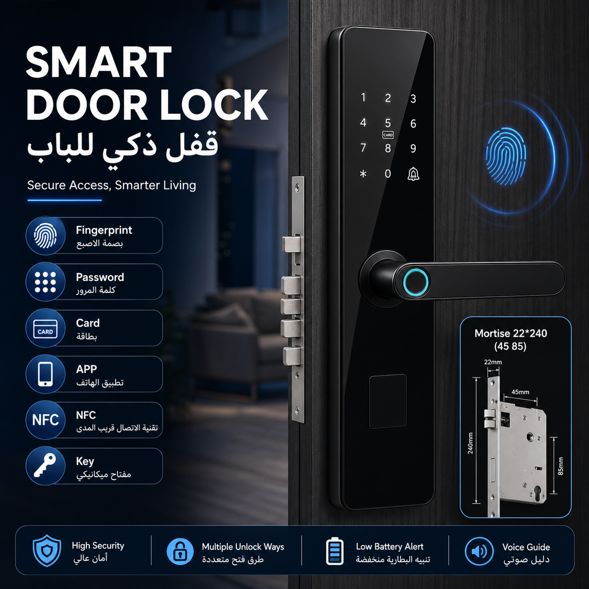 Fingerprint Smart Door Lock Semi Automatic Auto Lock - 01 hero pagegen