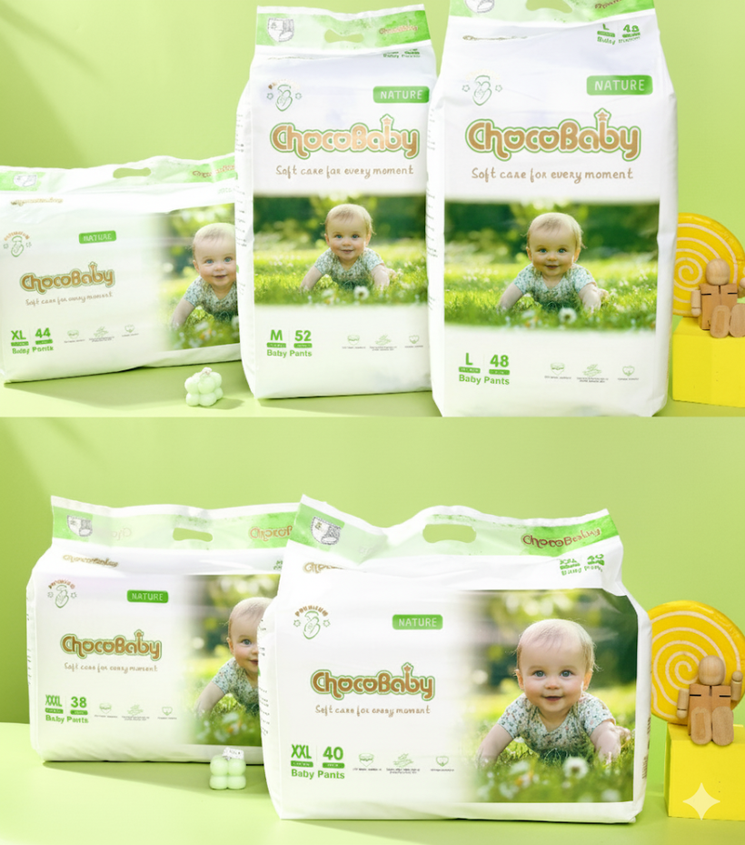 4 Packs Ultra Absorbent Baby Diapers Triple Leak Guard & Soft